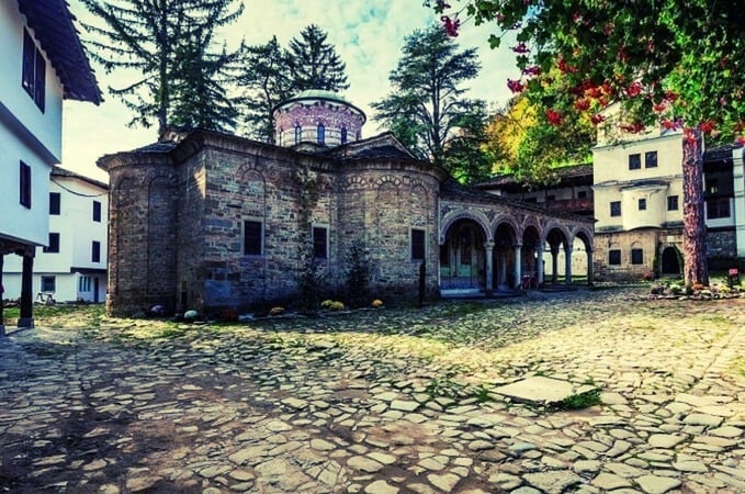 The Troyan Monastery in Oreshak village, surrounded by peaceful nature